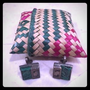 Authentic Mexican silver and turquoise earrings!