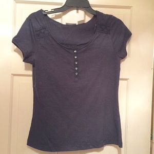 NWOT YESSICA NAVY COTTON TOP