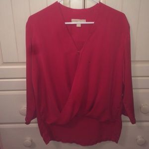 MICHAEL Michael Kors Red Wrap Top