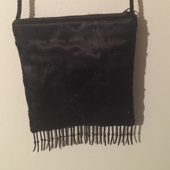 Black shoulder strap coin purse