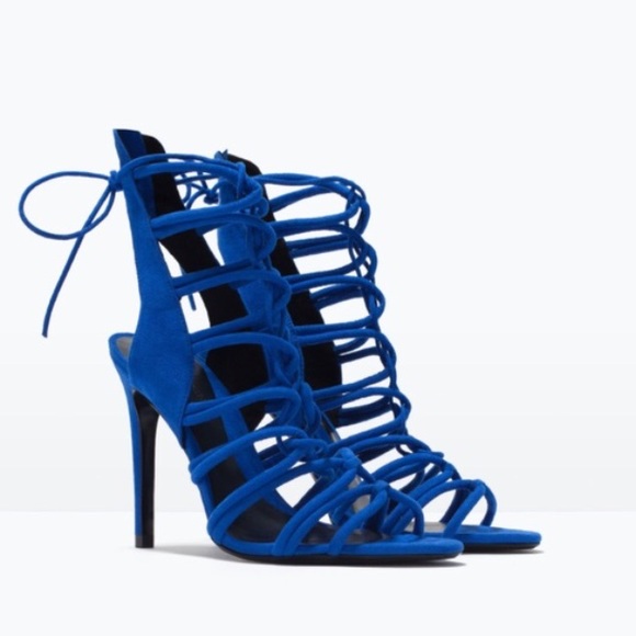 Zara Shoes - Zara Blue Strappy Heels