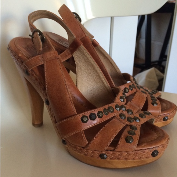 FRYE leather sling-back heels