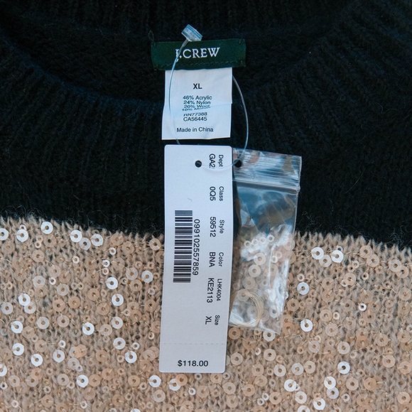 Striped J. Crew sweater with sequins - Picture 2 of 2