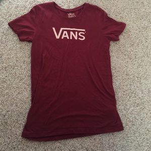 Maroon Vans Logo T-shirt.