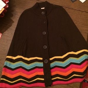 Girls size 7-8 poncho cape sweater