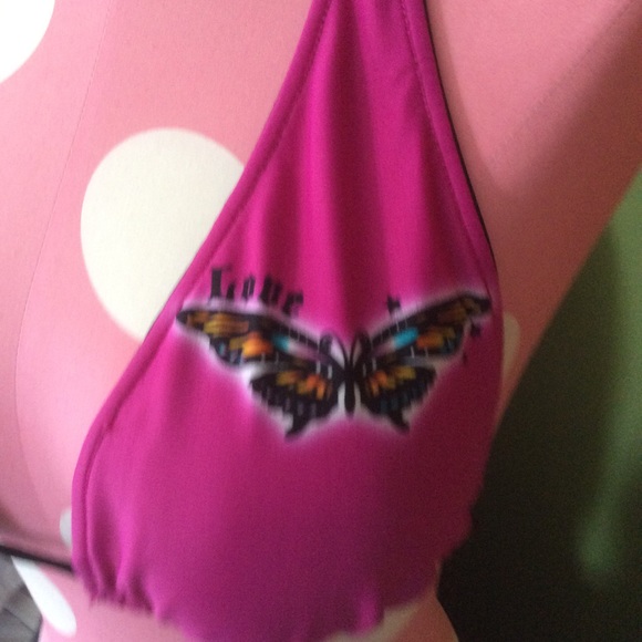 Reversible bikini top with black bottom w/tassel - Picture 2 of 4