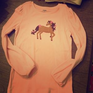 Gymboree girls size 8 long sleeve pink horse t