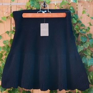 Black Knit Anthropologie Skater Style Skirt