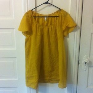 Anthropologie Eloise yellow grid tunic size medium