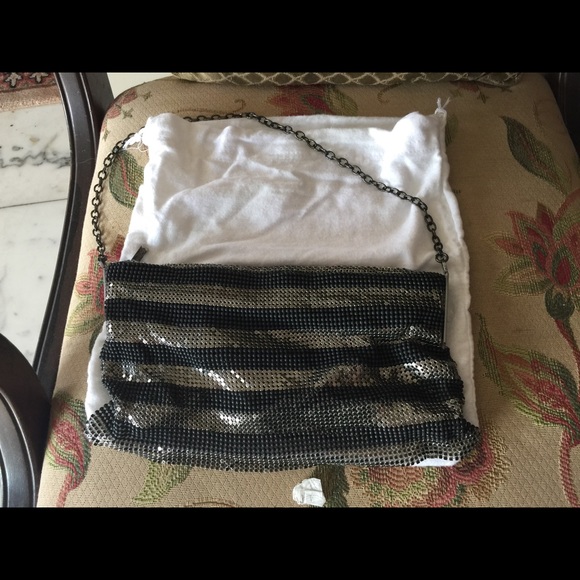 BCBG Max Azria Silver and Black Evening Bag