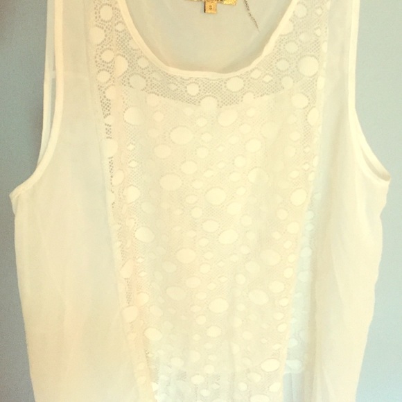 White transparent high-low blouse