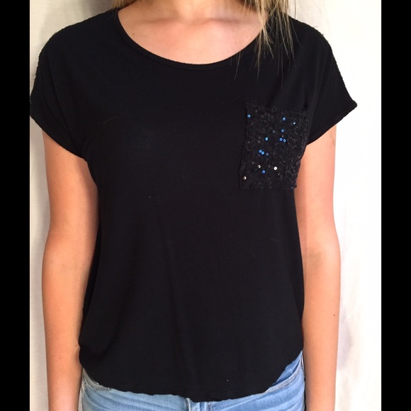 Black T-Shirt with Sparkles