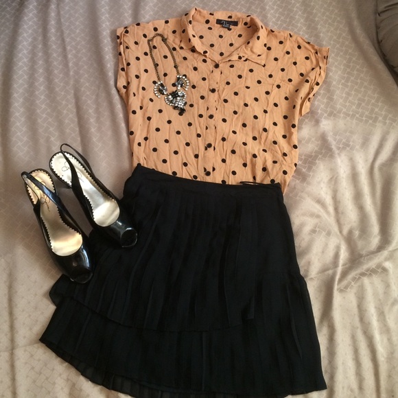 Forever 21 Tops - Faded Orange Polka Dot Blouse
