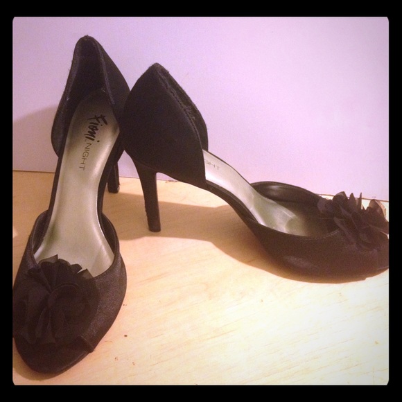 Black Satin Shoes