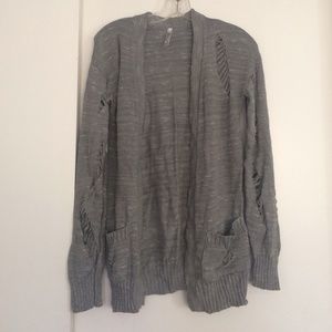 Gray knitted cardigan with knitted details