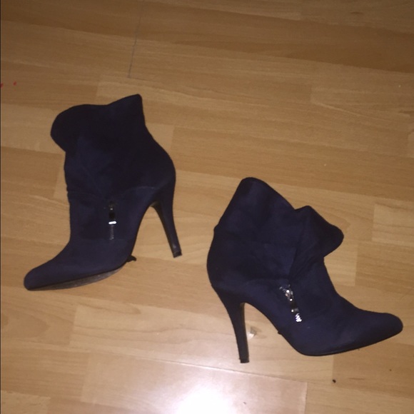 Navy blue ankle boots