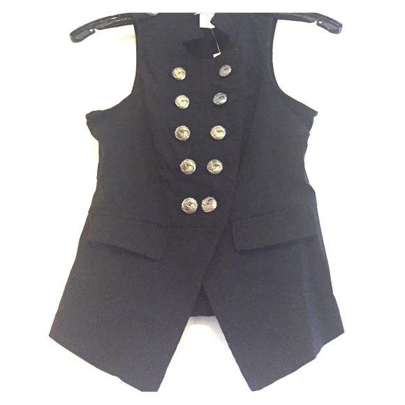 Black double breasted fitted top- New with tags