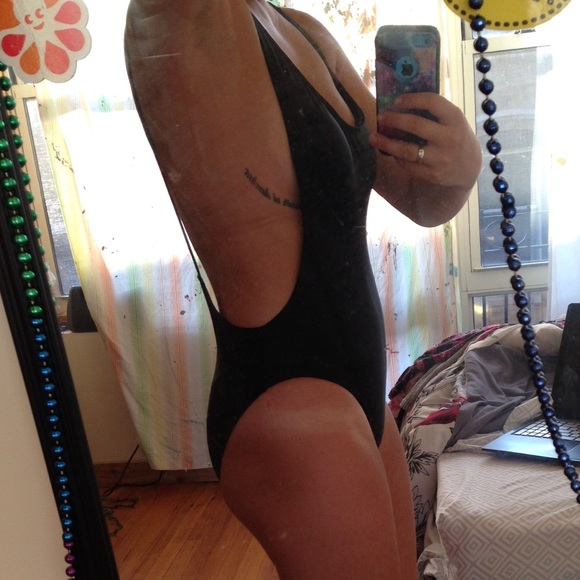 Black backless bodysuit