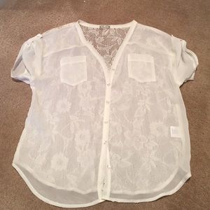 Laceback chiffon shirt