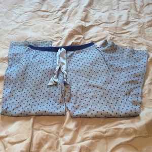 Girls blue polka dot pajama sleepwear pants 12 14