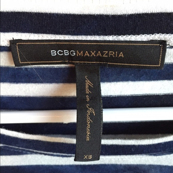 BCBG Maxazria blue striped shirt extra small - Picture 2 of 2