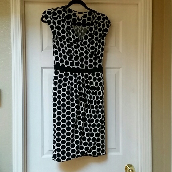 Black and white pokadot dress