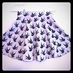 H&M sparrow print skater skirt