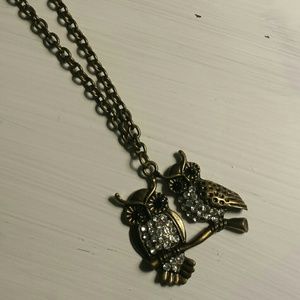 Owls bronze necklace