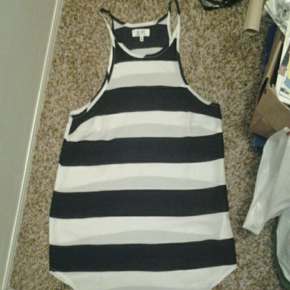 Navy blue and white stripe tank