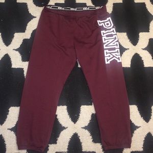 PINK burgundy sweatpants