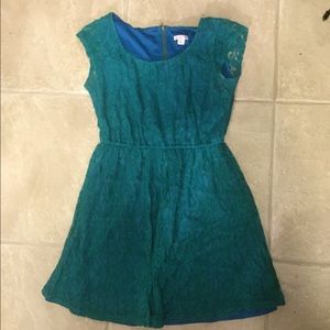Dark teal lace dress