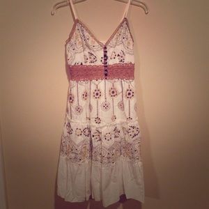 Ivory embroidered, sequined, Sun Dress