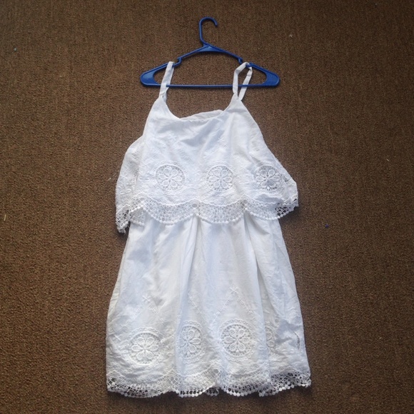 White Tiered Lace Dress