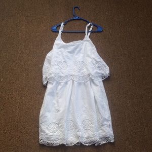 White Tiered Lace Dress