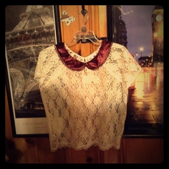 Velvet Peterpan collar shirt