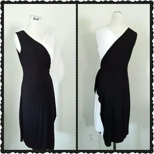 Zen Knits Black White Soft Rayon Dress