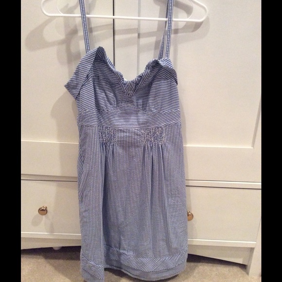 BLUE SEERSUCKER DRESS