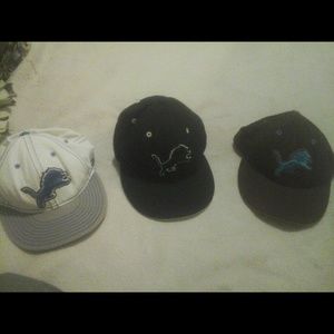 (3) Detroit Lions Hats