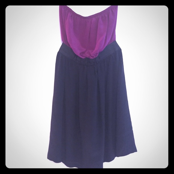Purple and black cocktail dress