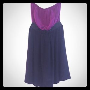 Purple and black cocktail dress