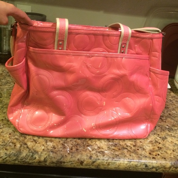 Pink Coach Diaper Bag