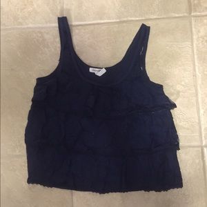 NWOT Navy lace tank