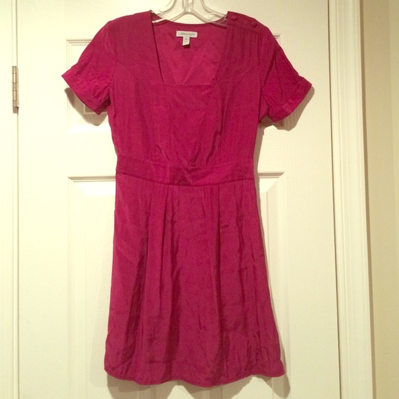 Bold magenta 100% silk dress