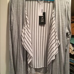 Stitch fix Fate striped chiffon layer cardigan