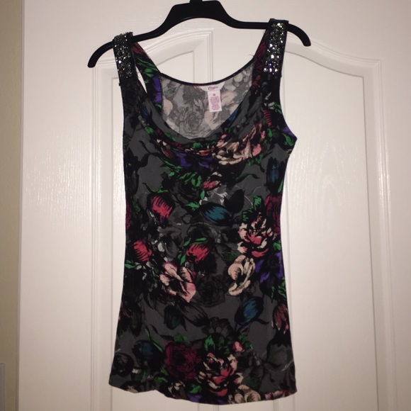 Candies Floral Shirt with rhinestones