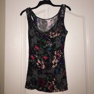 Candies Floral Shirt with rhinestones