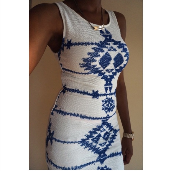 Printed and Textured Bodycon Dress from H&M