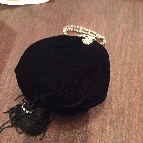 Black sparkly evening handbag
