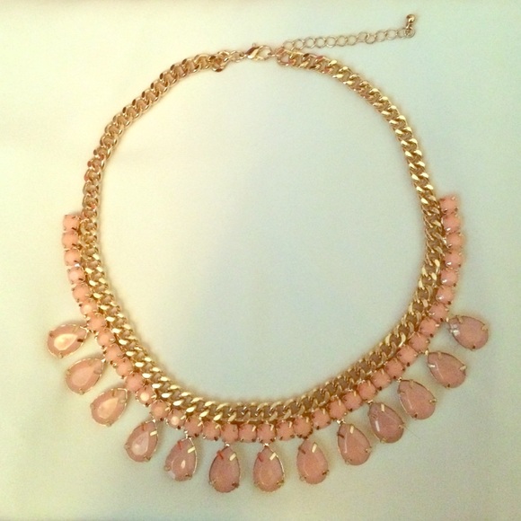 F21 Pink and Gold Chain Necklace
