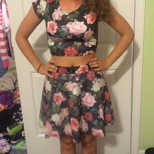 Crop top and matching skirt